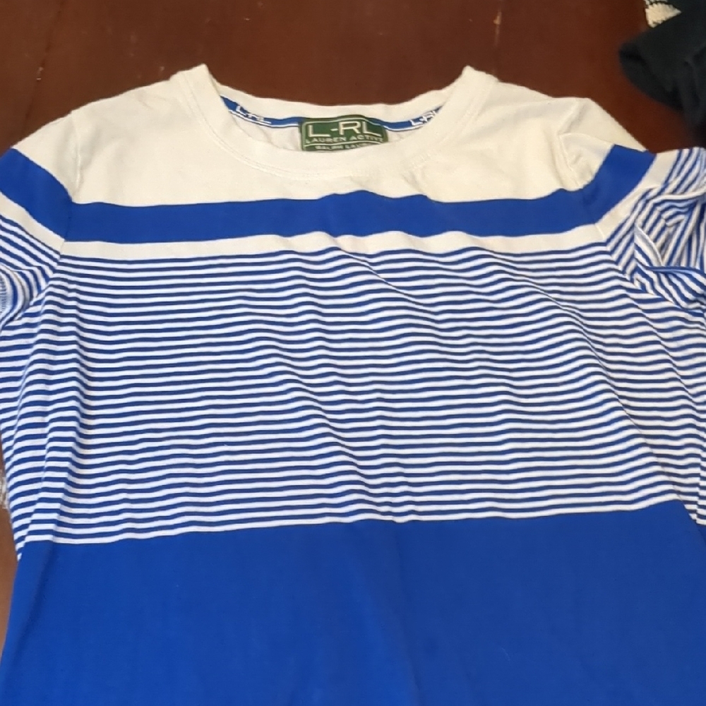 Polo Ralph Lauren Blue and White Striped Tee